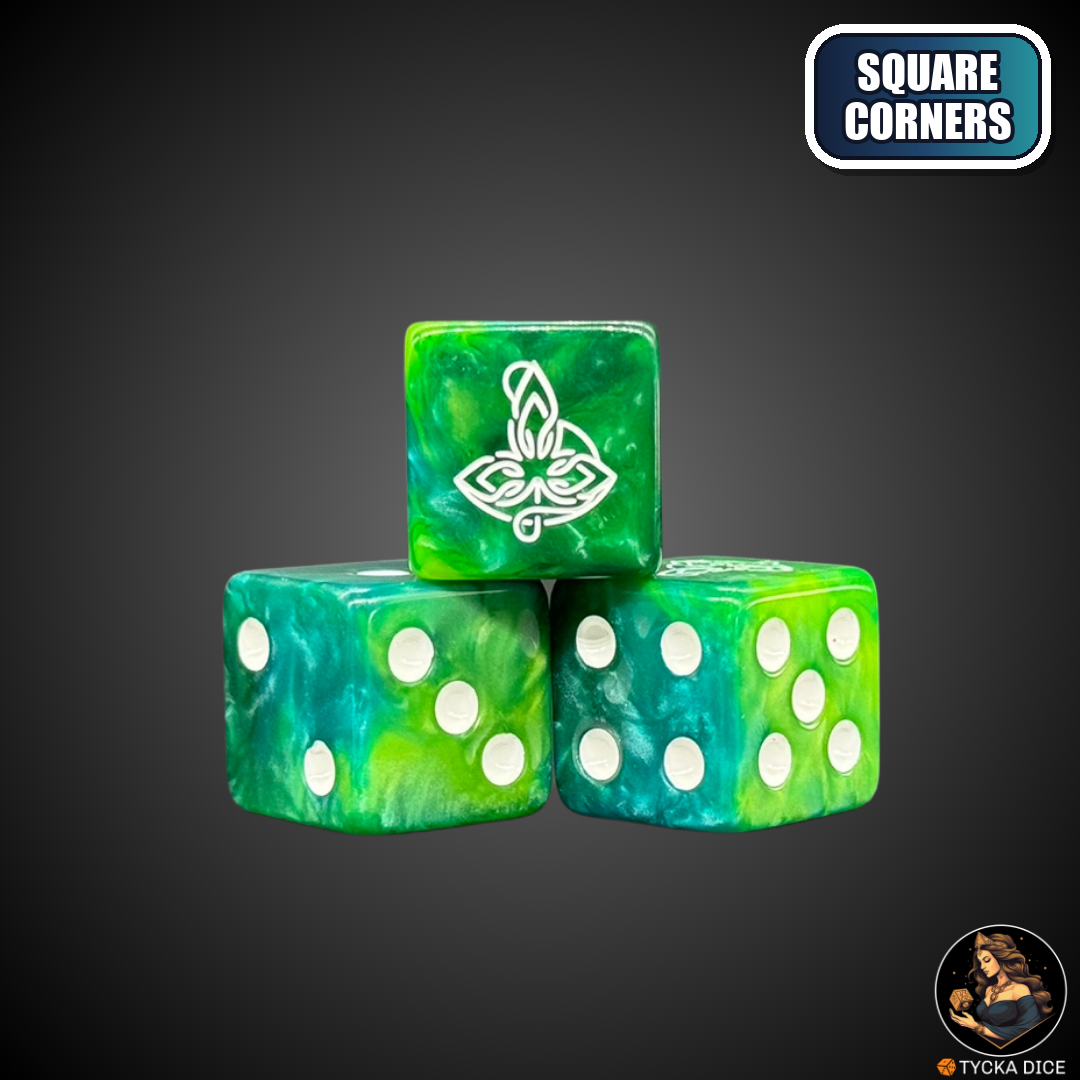 Leaf Dice Set — fantasy wargame dice, square corners | TYCKA DICE