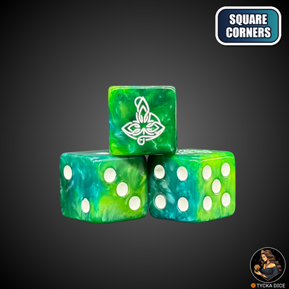 Leaf Dice Set — fantasy wargame dice, square corners | TYCKA DICE