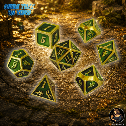 Forged Metal Dice - Link Framed RPG Dice Set | TYCKA DICE