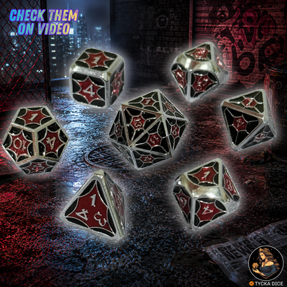 Forged Metal Dice - Lolth Spiderweb RPG Dice Set | TYCKA DICE