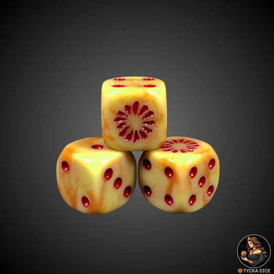 Caramel brown marbled resin die – Lords of the Frostfang (single)