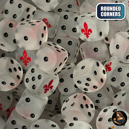 Lysborne - Translucent Matte White Dice Set — sci-fi wargame dice, rounded corners | TYCKA DICE