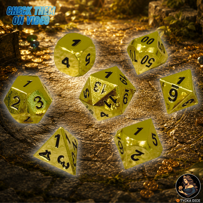 Forged Metal Dice - Midas Solid Forge RPG Dice Set | TYCKA DICE