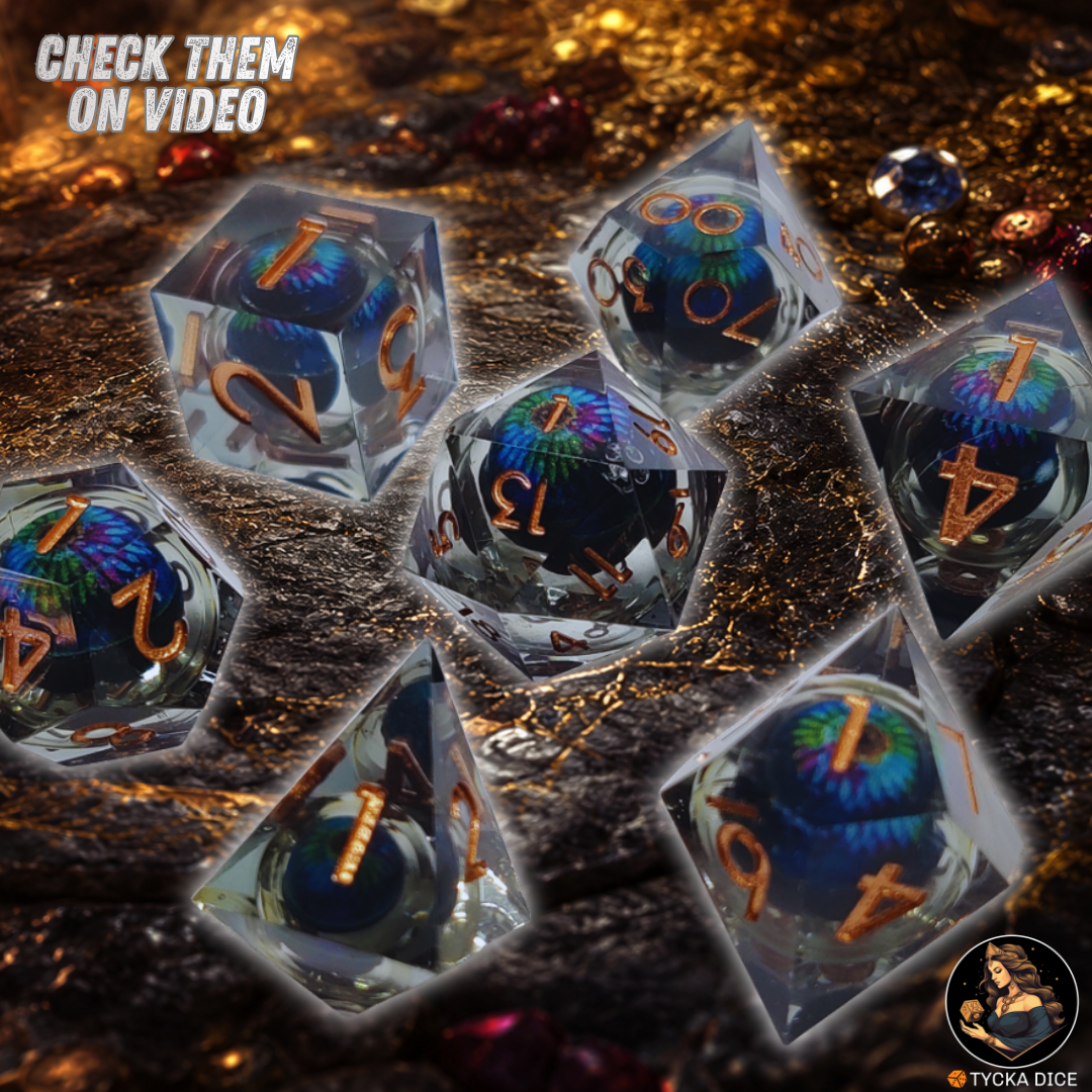 Liquid Core Dice - Mindflayer Eye of the Dragon RPG Dice Set | TYCKA DICE