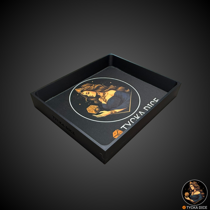 Close-up of corner and texture of black PLA modular dice tray