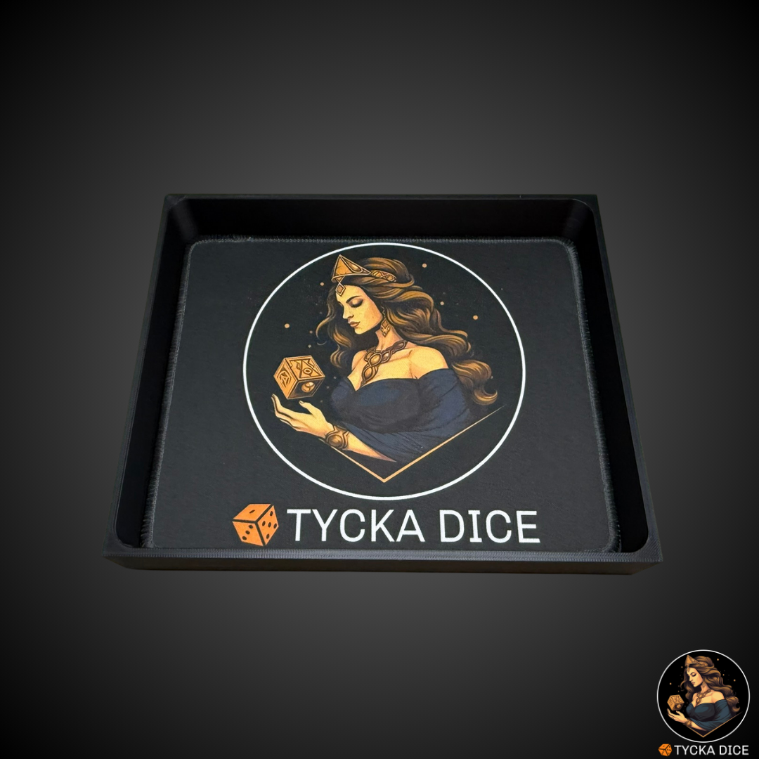 Top-down view of the modular TYCKA DICE tray, showing open inner space