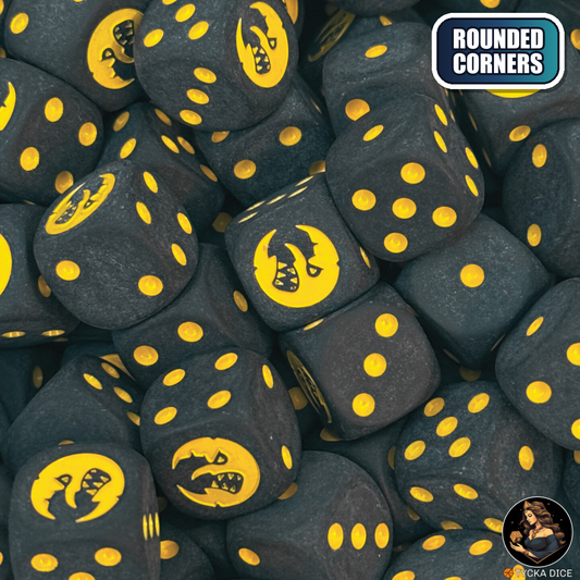 Moonshadow Marauders - Matte Black Dice Set — wargame dice, rounded corners | TYCKA DICE