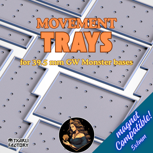 3D - Bandejas de movimiento - Bases de monstruos GW de 39,5 x 39,5 mm