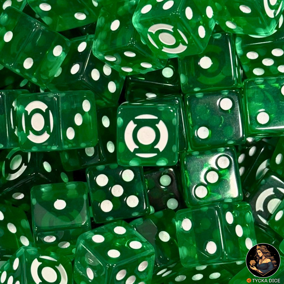 EXCLUSIVE - Emerald Oath | Translucent Green & White D6 | TYCKA DICE