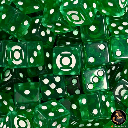 EXCLUSIVE - Emerald Oath | Translucent Green & White D6 | TYCKA DICE