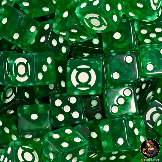 EXCLUSIVE - Emerald Oath | Translucent Green & White D6 | TYCKA DICE