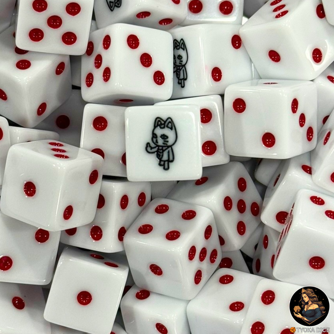 EXCLUSIVE - Occult Rush | White & Red D6 | TYCKA DICE