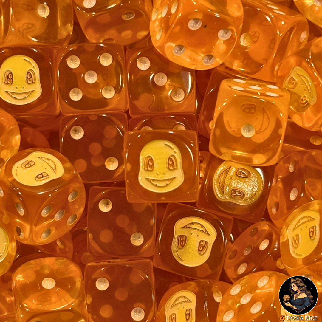 EXCLUSIVE - Orange | Translucent Orange & White D6 | TYCKA DICE