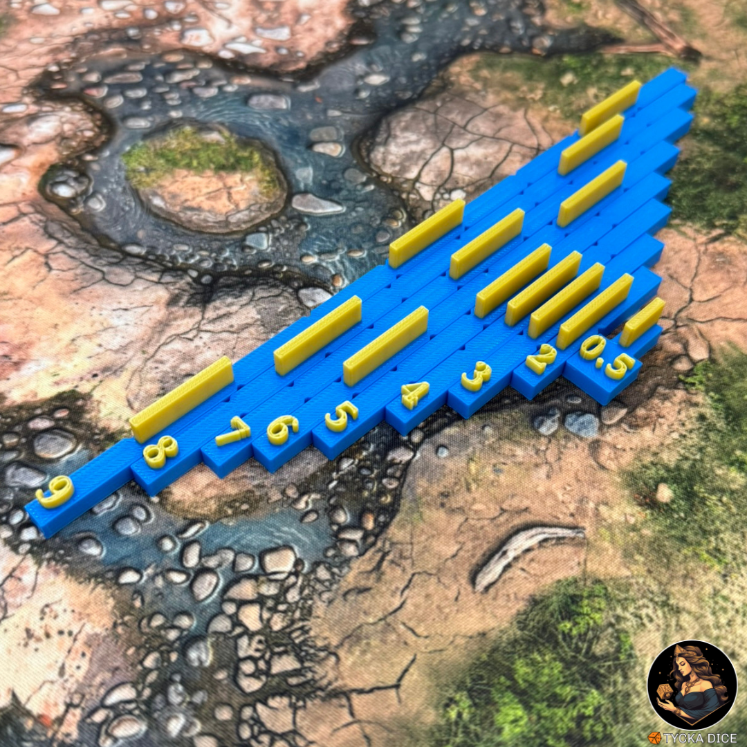 3D - GripTab Ruler Set – Precision PLA Rulers for Wargames – TYCKA DICE