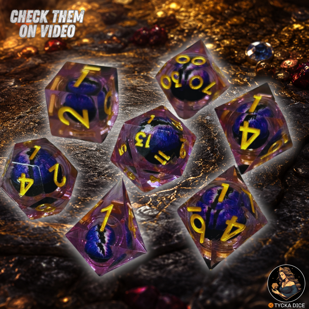 Liquid Core Dice - Mystra Eye of the Dragon RPG Dice Set | TYCKA DICE
