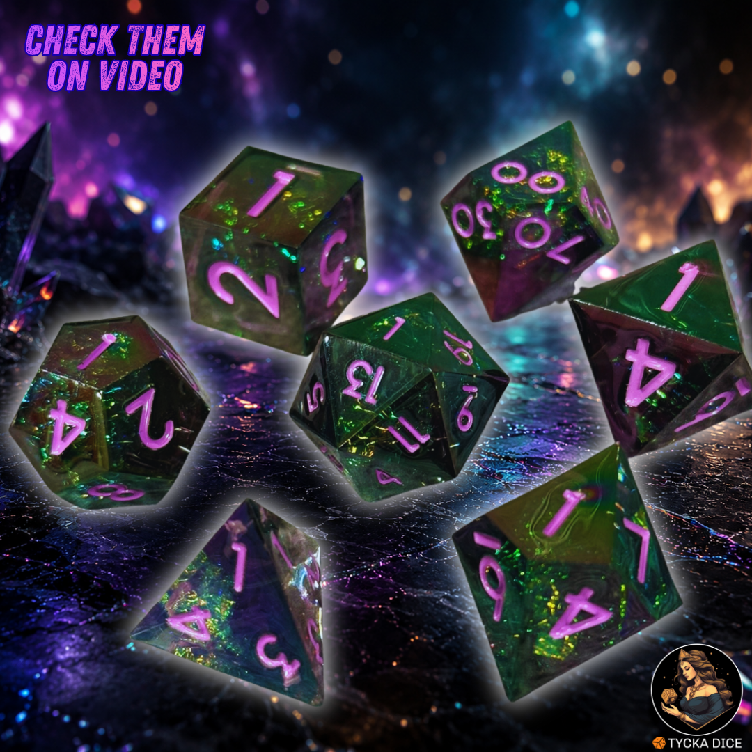 Liquid Core Dice - Nyx Shimmer RPG Dice Set | TYCKA DICE