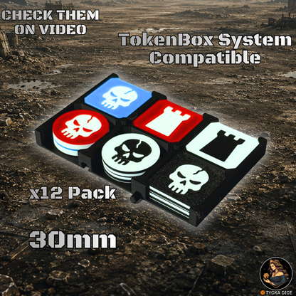 Battleline Control Tokens | Reversible Objective Markers — Pack of 12