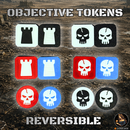 Battleline Control Tokens | Reversible Objective Markers — Pack of 12