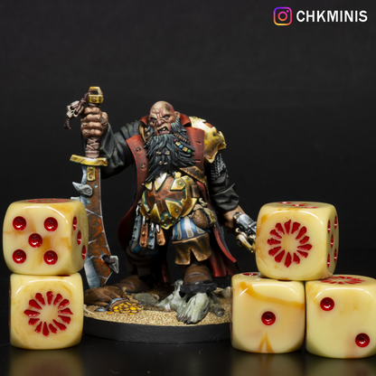 Lords of the Frostfang dice – collectible frost ogre theme