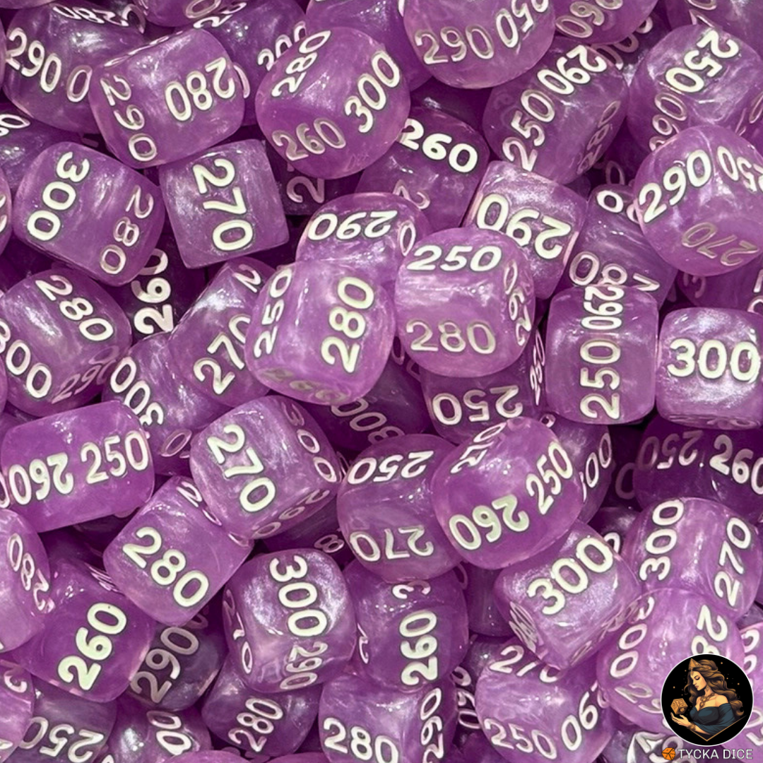 Pokemon TCG HP Counter Dice | 15pc Full Scale 10–300 | Marbled Resin | Fan-Made