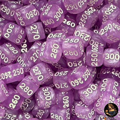 Pokemon TCG HP Counter Dice | 15pc Full Scale 10–300 | Marbled Resin | Fan-Made