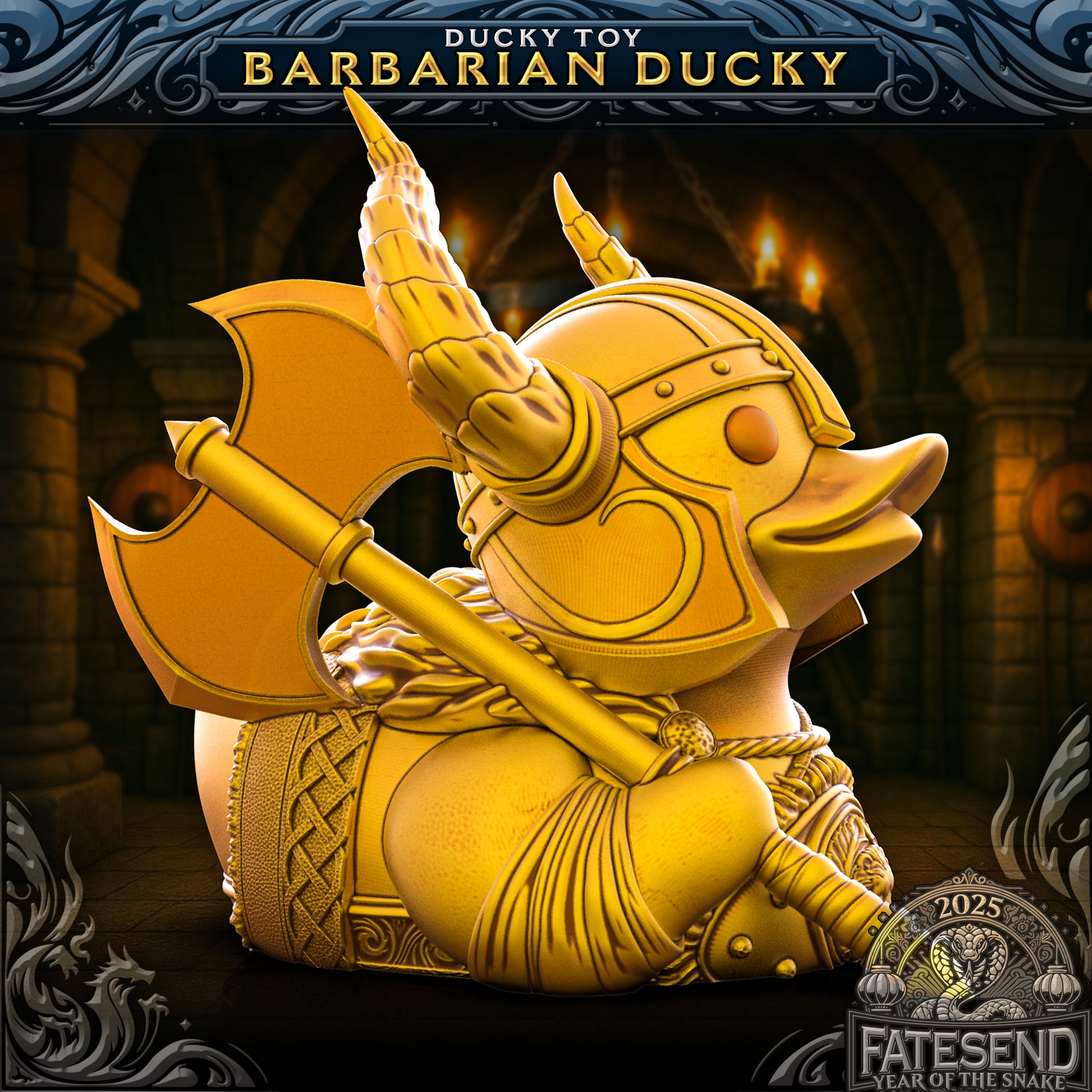Barbarian Duck - 3D Printed TTRPG Duck | TYCKA DICE