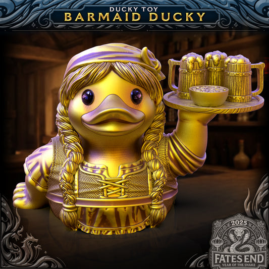 Barmaid Duck - 3D Printed TTRPG Duck | TYCKA DICE