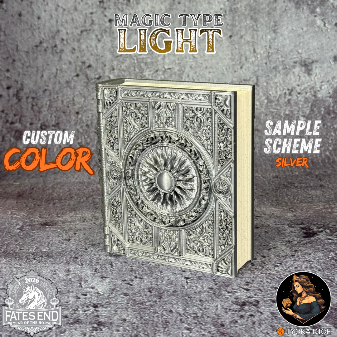 Light Magic Tome - Custom Colour Example | TYCKA DICE