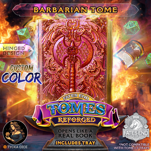 Barbarian Tome Reforged - 3D Printed TTRPG Storage | TYCKA DICE