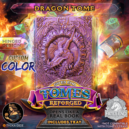 Dragon Tome Reforged - 3D Printed TTRPG Storage | TYCKA DICE