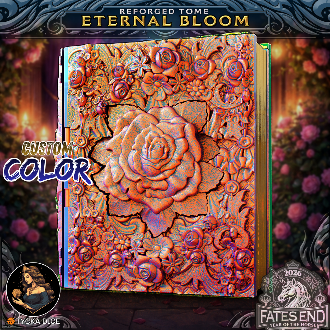 Eternal Bloom Tome Reforged - 3D Printed TTRPG Storage | TYCKA DICE