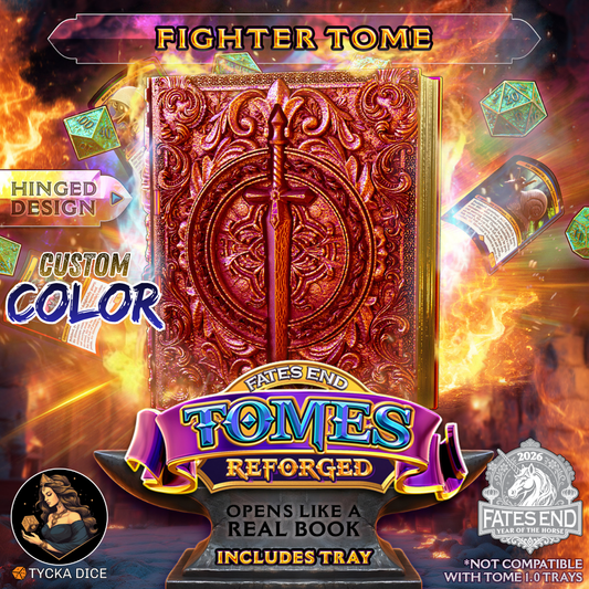 Fighter Tome Reforged - 3D Printed TTRPG Storage | TYCKA DICE