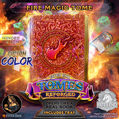 Fire Magic Tome Reforged - 3D Printed TTRPG Storage | TYCKA DICE