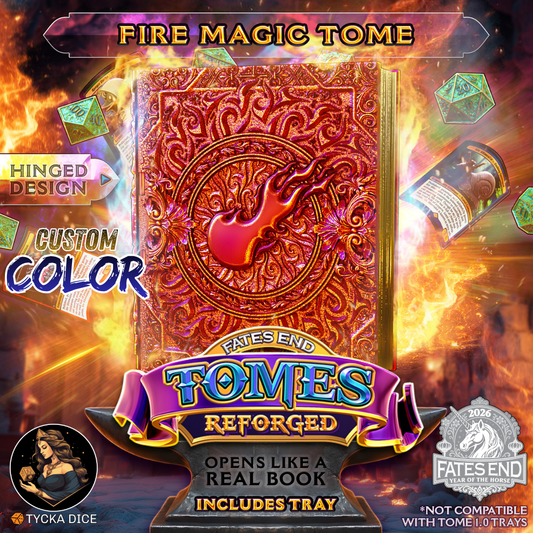 Fire Magic Tome Reforged - 3D Printed TTRPG Storage | TYCKA DICE
