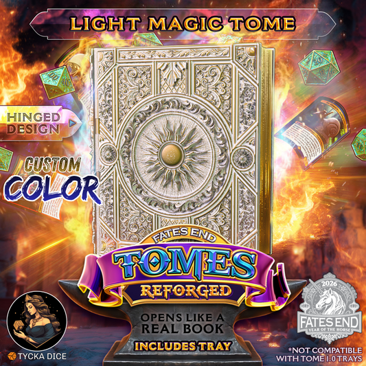 Light Magic Tome Reforged - 3D Printed TTRPG Storage | TYCKA DICE