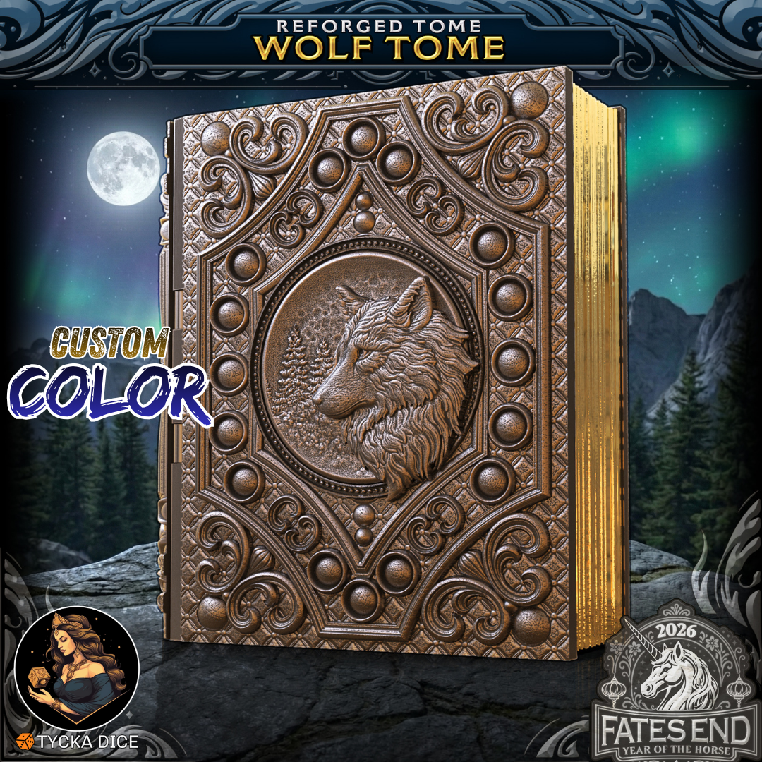 Moon Wolf Tome Reforged - 3D Printed TTRPG Storage | TYCKA DICE