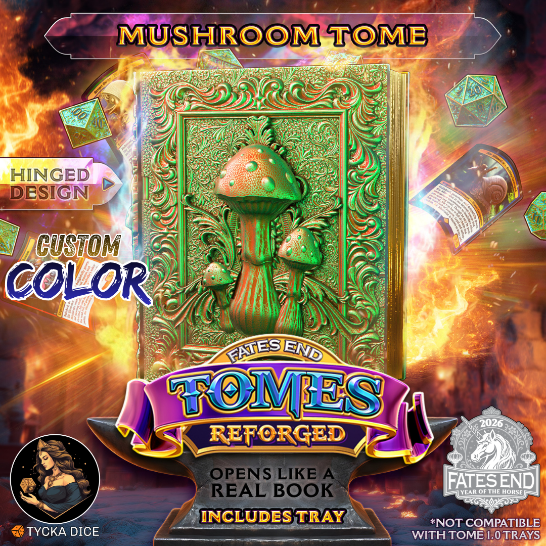 Mushroom Tome Reforged - 3D Printed TTRPG Storage | TYCKA DICE