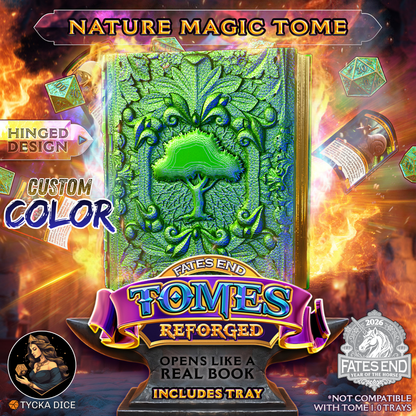 Nature Magic Tome Reforged - 3D Printed TTRPG Storage | TYCKA DICE