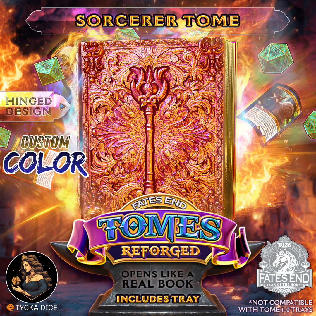 Sorcerer Tome Reforged - 3D Printed TTRPG Storage | TYCKA DICE