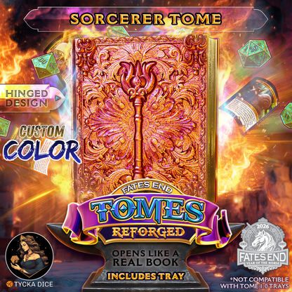 Sorcerer Tome Reforged - 3D Printed TTRPG Storage | TYCKA DICE