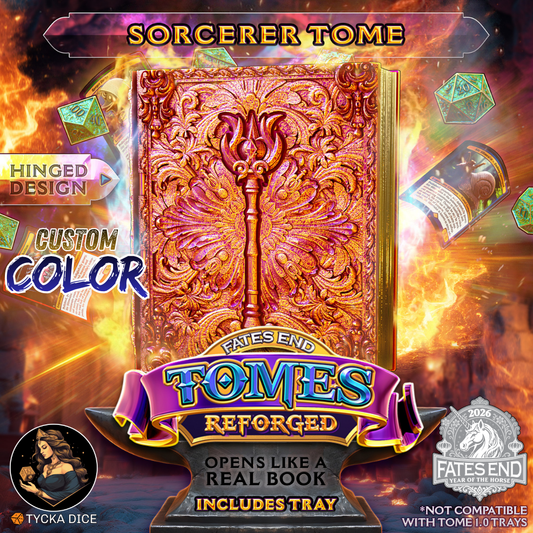 Sorcerer Tome Reforged - 3D Printed TTRPG Storage | TYCKA DICE