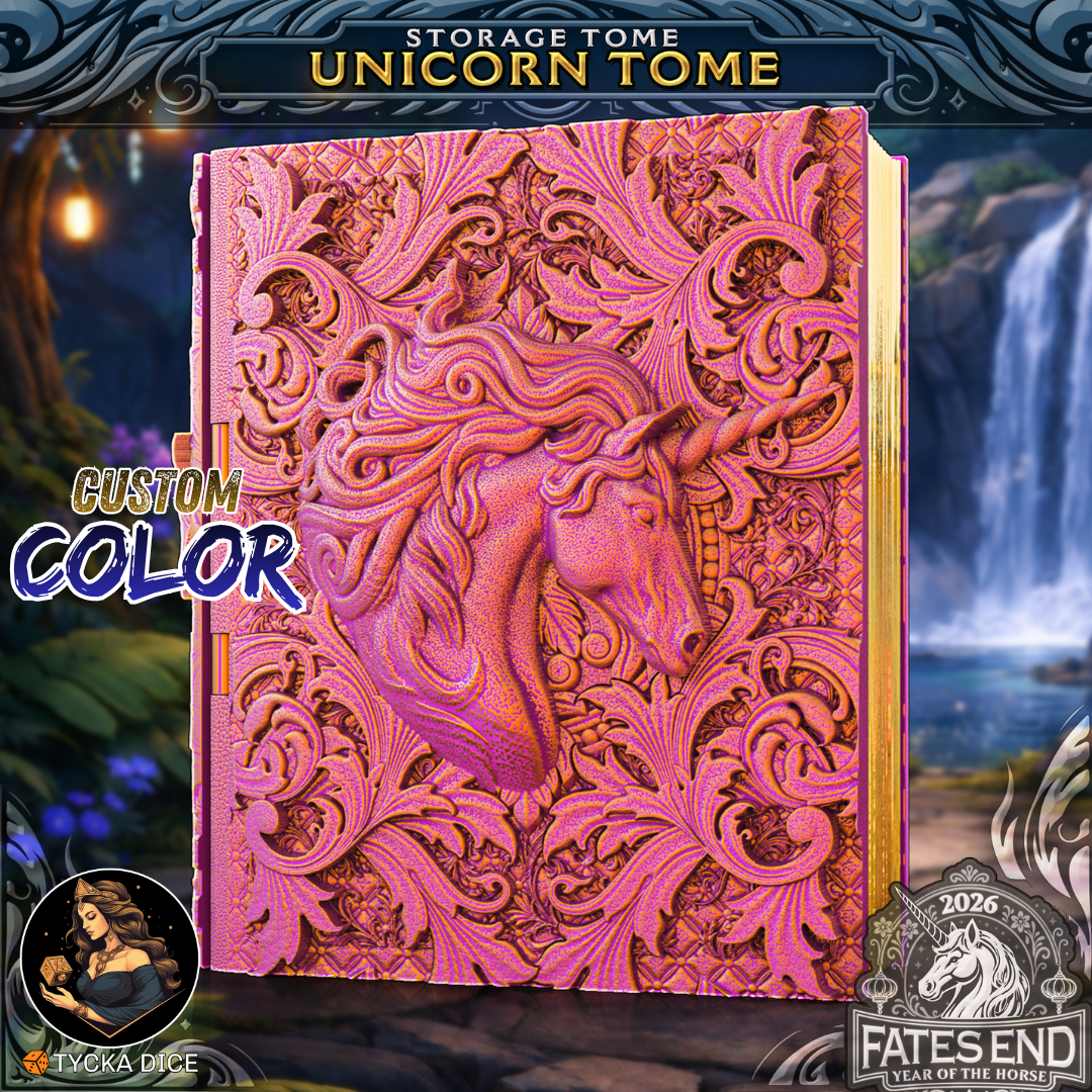 Unicorn Tome Reforged - 3D Printed TTRPG Storage | TYCKA DICE