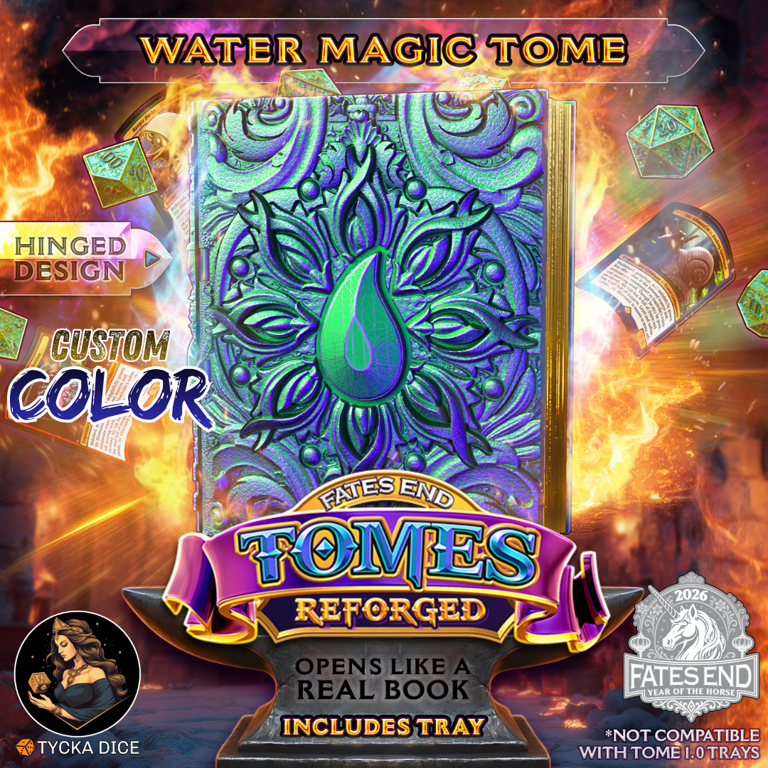 Water Magic Tome Reforged - 3D Printed TTRPG Storage | TYCKA DICE