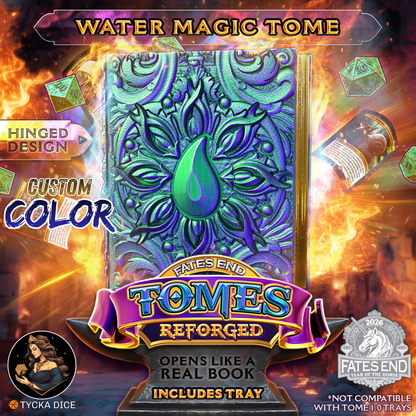 Water Magic Tome Reforged - 3D Printed TTRPG Storage | TYCKA DICE