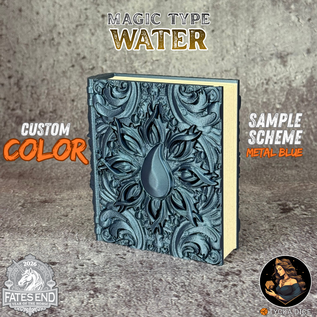 Water Magic Tome - Custom Colour Example | TYCKA DICE
