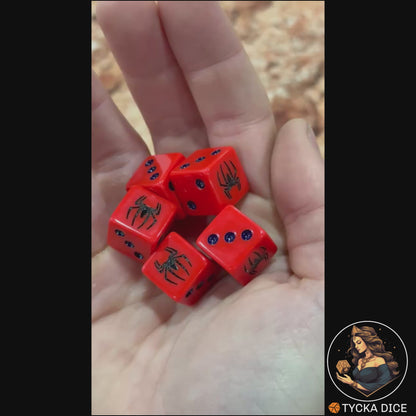 EXCLUSIVE - Crimson Weaver - Video | Red & Navy D6 Rolling | TYCKA DICE