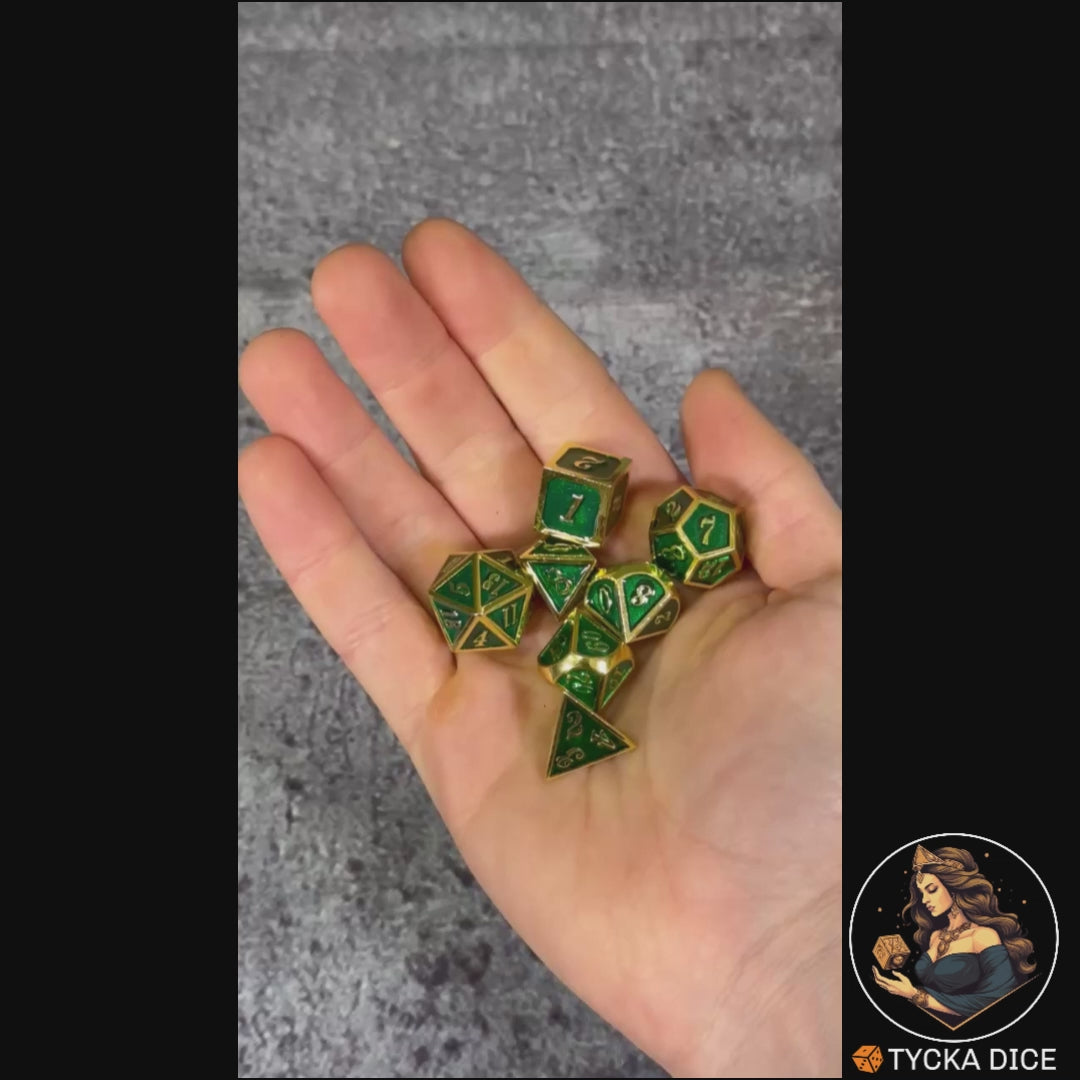 Forged Metal Dice - Link Framed RPG Dice Set - Product Video | TYCKA DICE