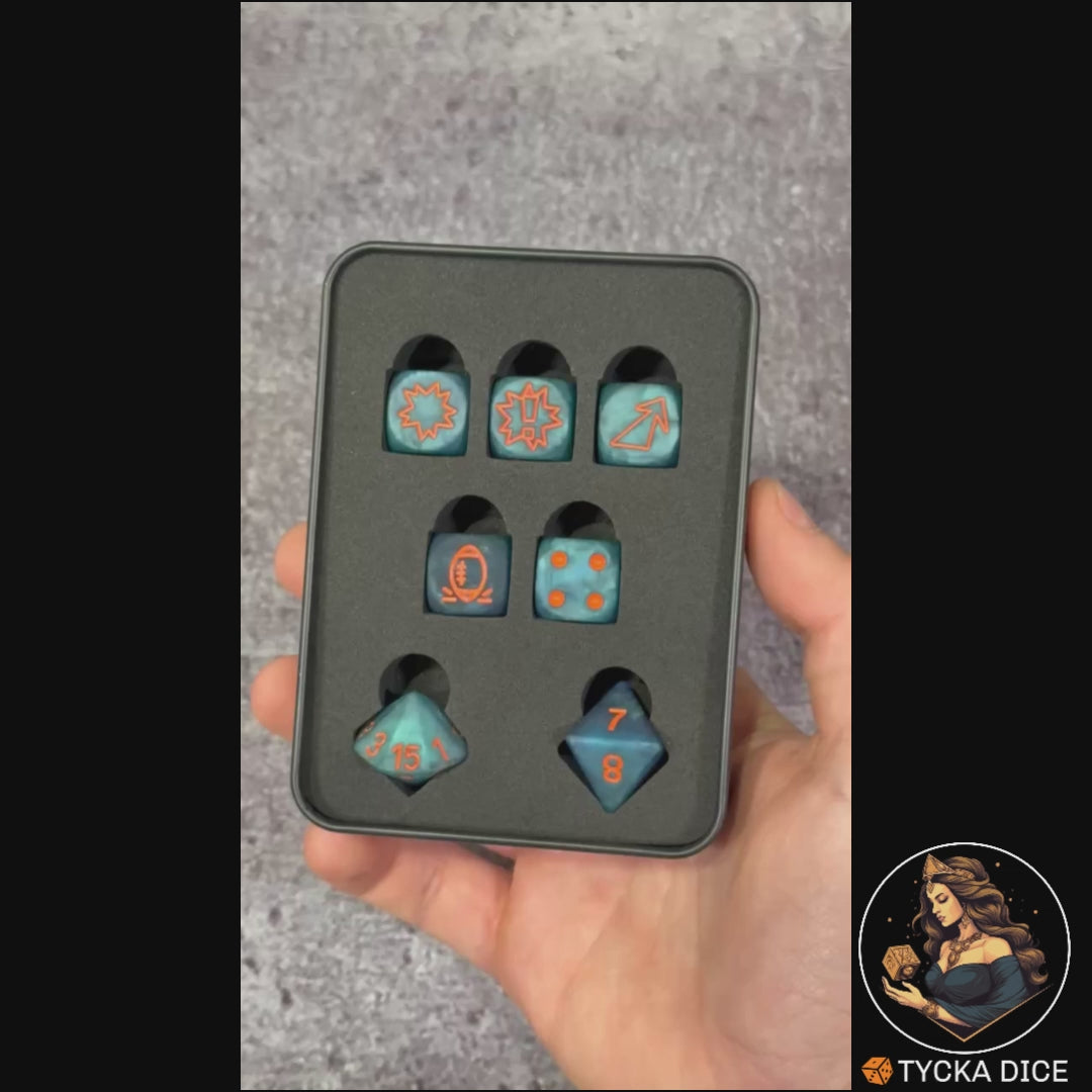 Fantasy Football Dice Matte Blue - Product Video | TYCKA DICE