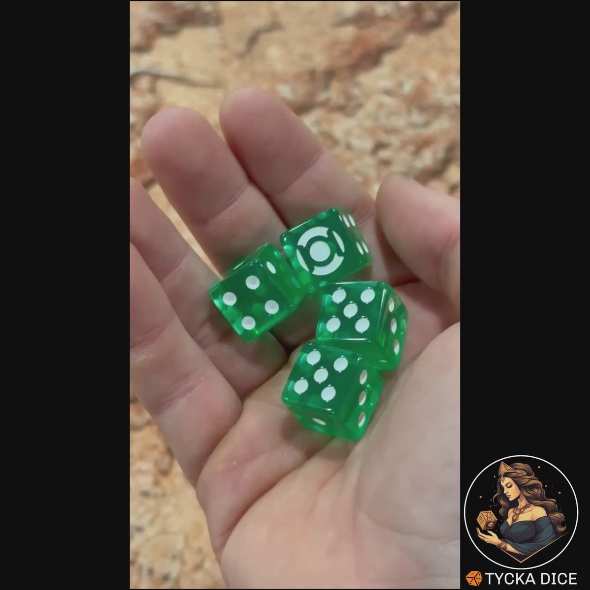 EXCLUSIVE - Emerald Oath - Video | Translucent Green & White D6 Rolling | TYCKA DICE