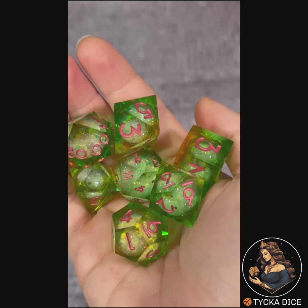 Liquid Core Dice - Keyleth Mystic Sand RPG Dice Set - Product Video | TYCKA DICE